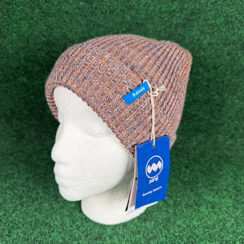 NEW Janji Threshold Melange Beanie Unisex Thunder Flare Orange‎ Blue Hat